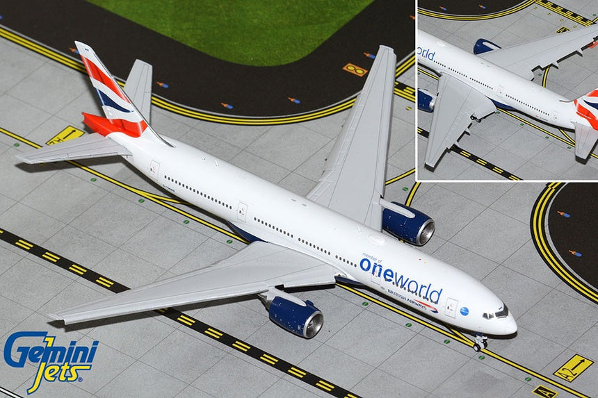GeminiJets British Airways Boeing 777-200ER G-YMMR One World Livery Flaps Down 1/400 GJBAW2194F