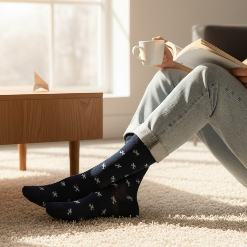 Funny Plane Socks - Funny Aeroplane Gift - 1 Pair, Size 8-11 UK and 42-46 EU