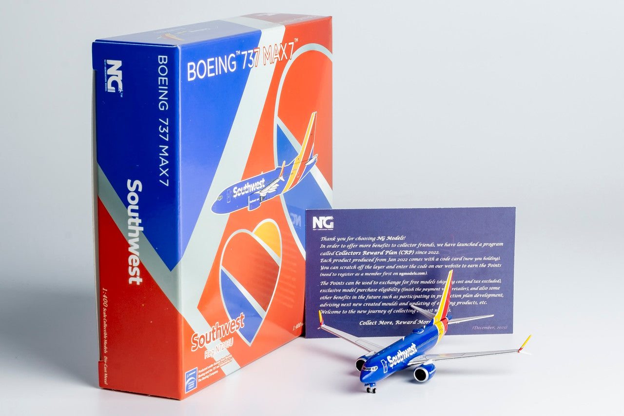 NG Models Southwest Airlines Boeing 737 MAX 7 N7203U 1/400 Scale