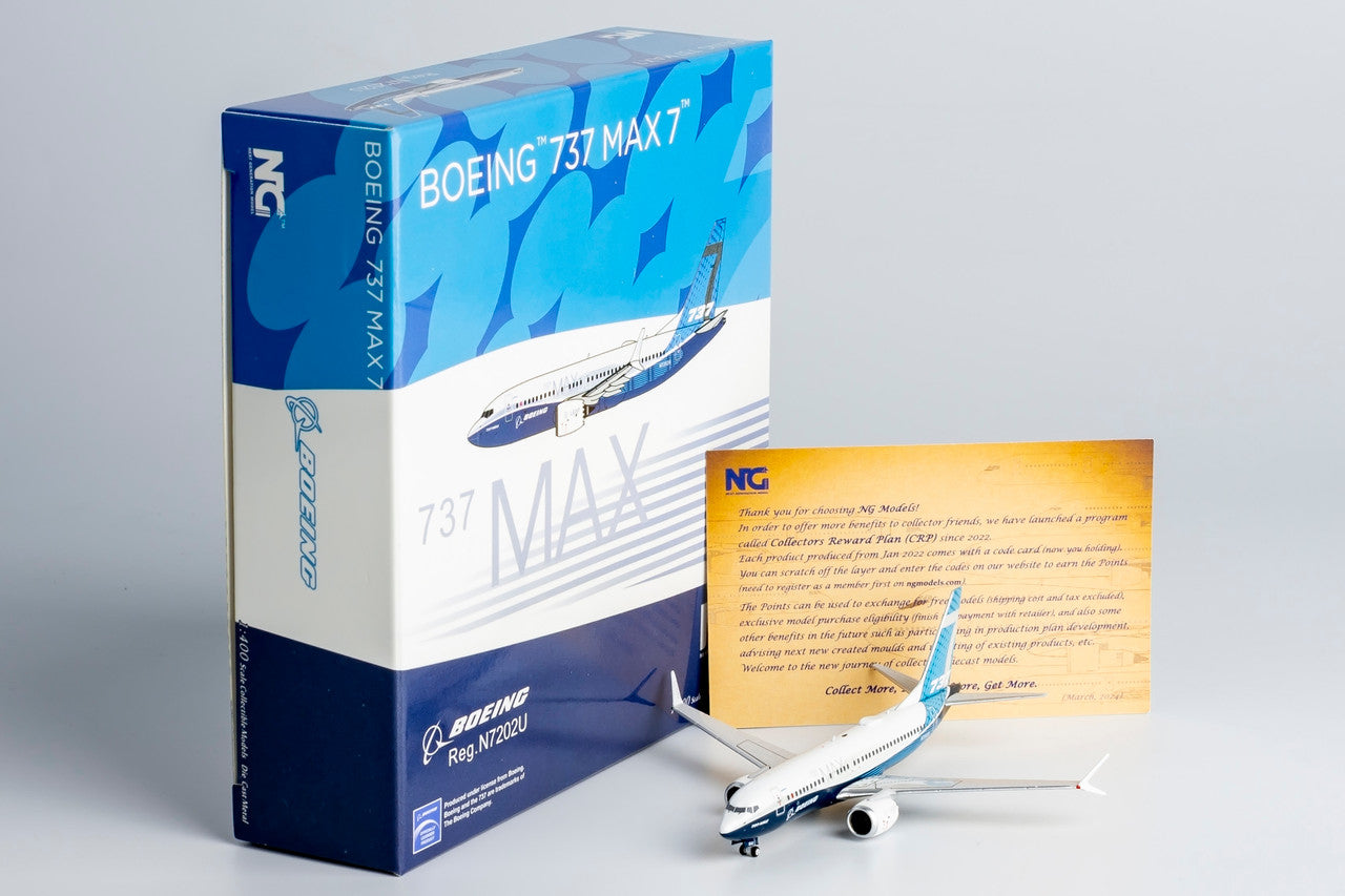 NG Models Boeing Comanpay Boeing 737 MAX 7 N7202U 1/400 Aircraft Scale Model