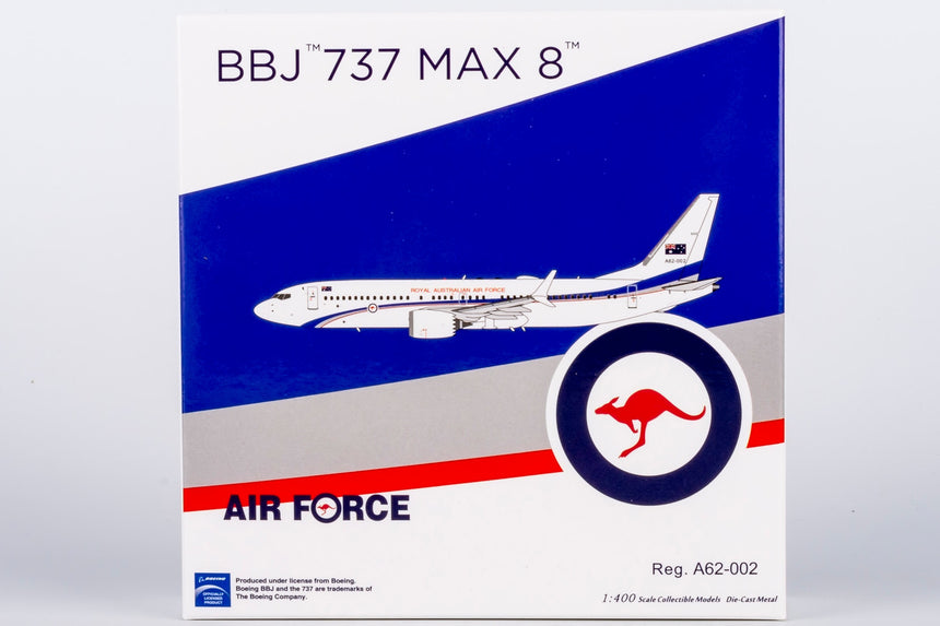 NG Models Royal Australian Air Force (RAAF) BBJ 737 MAX A62-002 1/400 Aircraft Scale Model