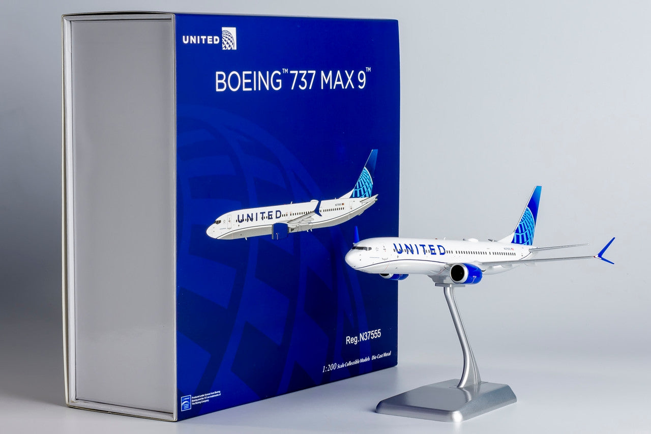 NG Models United Airlines Boeing 737 MAX 9 N37555(Blue Evolution livery; with metal stand) 1/200 Scale