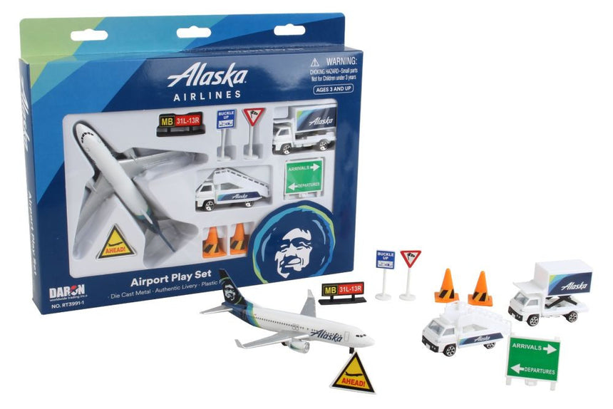 Alaska Airlines Model Airport Play Set Toy