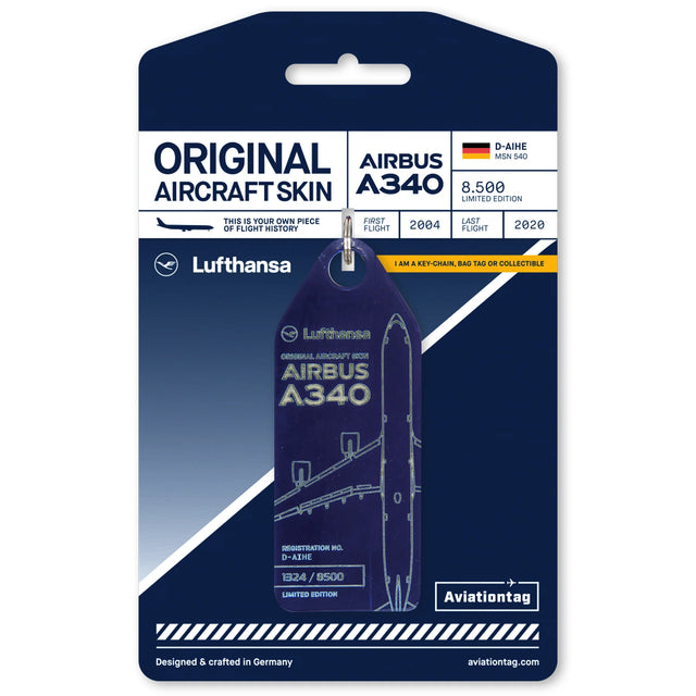 AviationTag Lufthansa Airbus A340 - D-AIHE Blue
