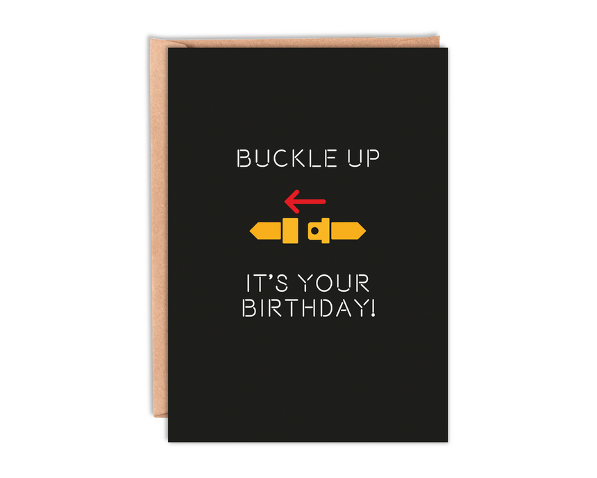 Airplane Buckle Up Birthday Card With Envelope
