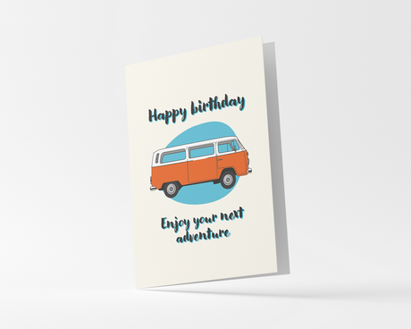 Campervan Birthday Card With Envelope