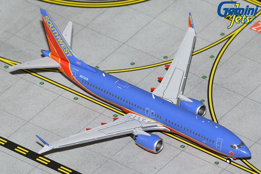 GeminiJets Southwest Airlines Boeing 737Max8 N872CB Canyon Blue Livery 1/400 GJSWA2187