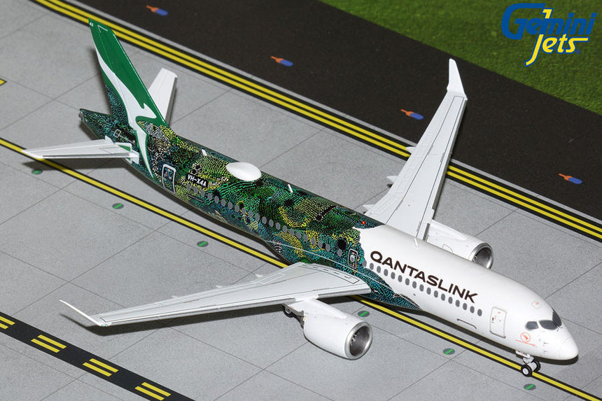 GeminiJets QantasLink Airbus A220-300 VH-X4A “Minyma Kutjara Tjukurpa” (Green Livery) 1/200 Scale