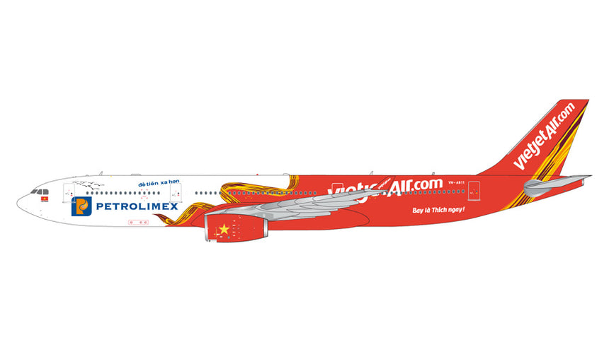 GeminiJets VietJet Air Airbus A330-300 VN-A811 “Petrolimex” livery 1/400 Aircraft Scale Model