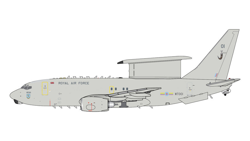 GeminiJets Royal Air Force E-7 Wedgetail AEW1 (Boeing B737AEW1) WT0011/400 Aircraft Scale Model