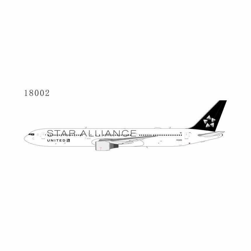 NG Models United Airlines (Star Alliance livery) Boeing 767-400ER N76055 1/400 Aircraft Scale Model