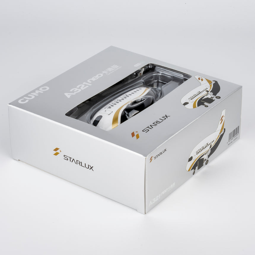 CUMO Wings Airbus A321neo Cute Aircraft Model – STARLUX Airlines Edition - Snap-Fit ABS Collectible Airplane with Display Stand 10.5×12.5×7.5 cm