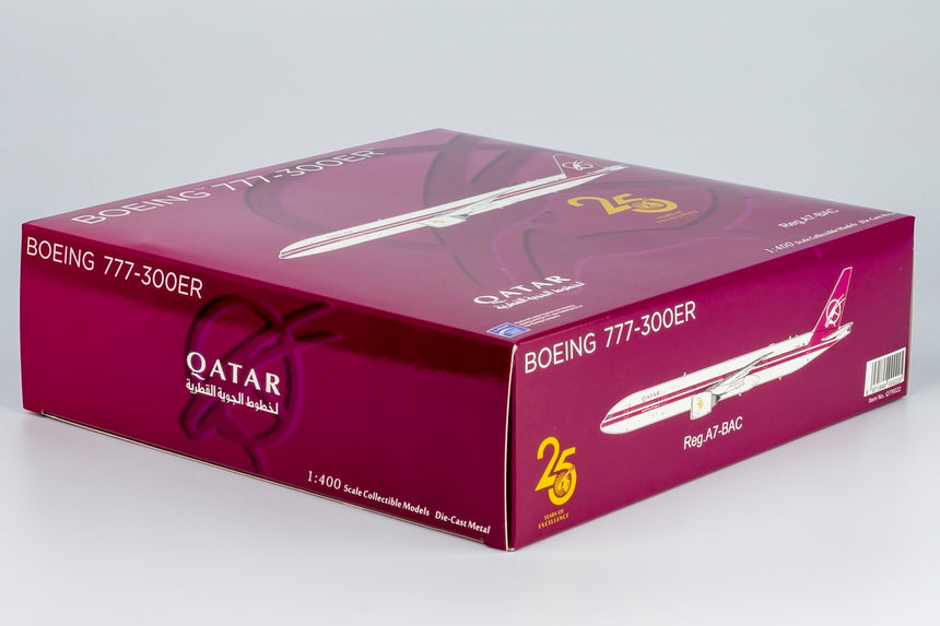 NG Models Qatar Airways Boeing 777-300ER A7-BAC 25th Anniversary Retro Lite Edition 1/400 Scale