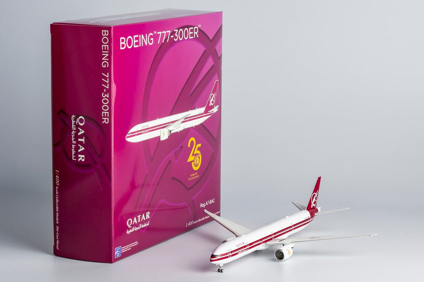 NG Models Qatar Airways Boeing 777-300ER A7-BAC 25th Anniversary Retro Lite Edition 1/400 Scale