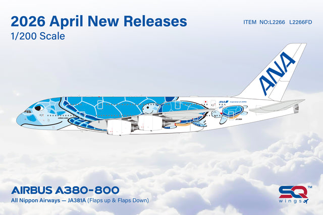 SQ Wings All Nippon Airways Airbus A380 JA381A "Flaps Down" 1/200 Aircraft Scale Model