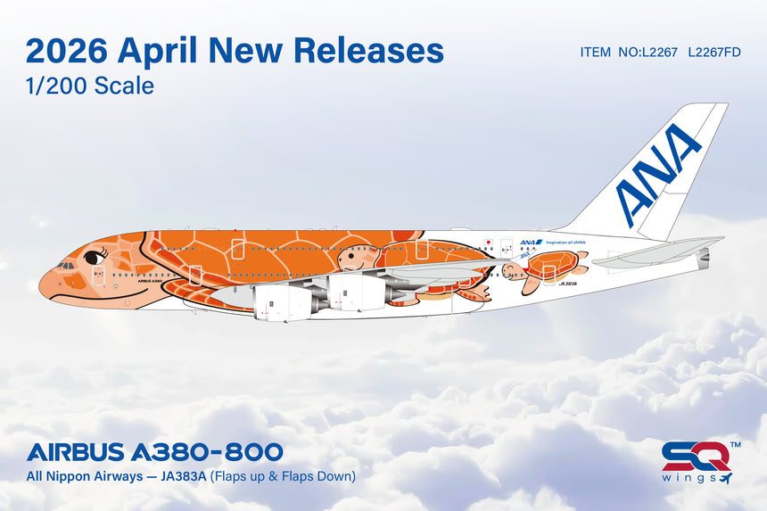 SQ Wings All Nippon Airways Airbus A380 JA383A 1/200 Aircraft Scale Model