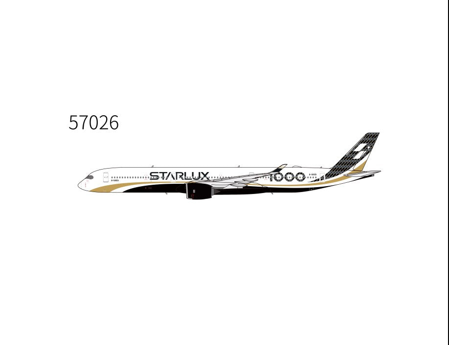 NG Models Starlux Airlines (Carbon Fiber colors; first A350-1000 for Starlux Airlines) Airbus A350-1000 B-58551 1/400 Aircraft Scale Model