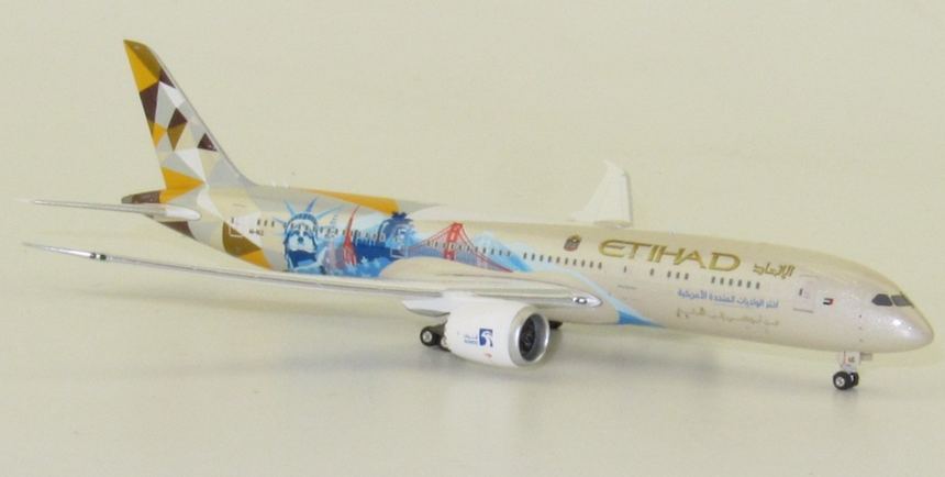Phoenix Etihad Airways Boeing 787-9 'Choose the USA' A6-BLC 1/400 Aircraft Scale Model