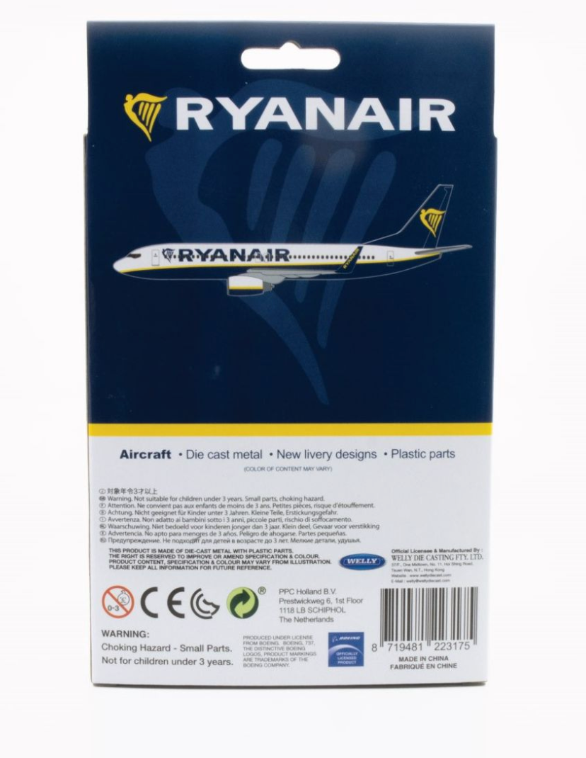Ryanair Boeing 737 Airplane Model Toy