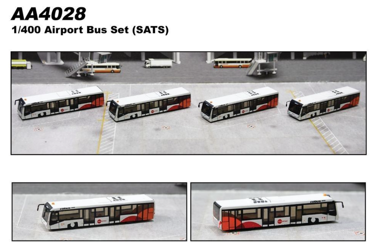 Fantasy Wings SATS Airport Passenger Bus Collection 1/400 Aircraft Scale Model