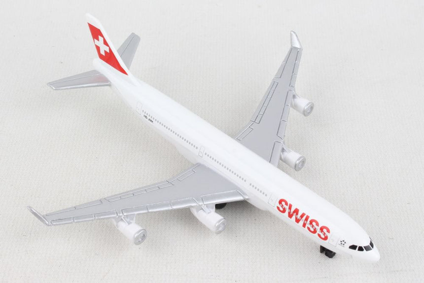 Swiss Airbus A340 Airplane Model Toy