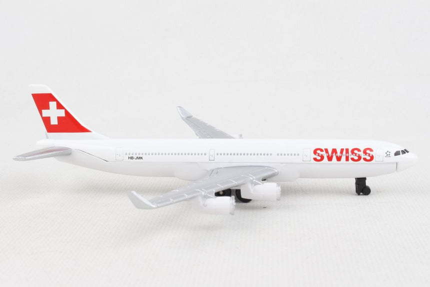 Swiss Airbus A340 Airplane Model Toy