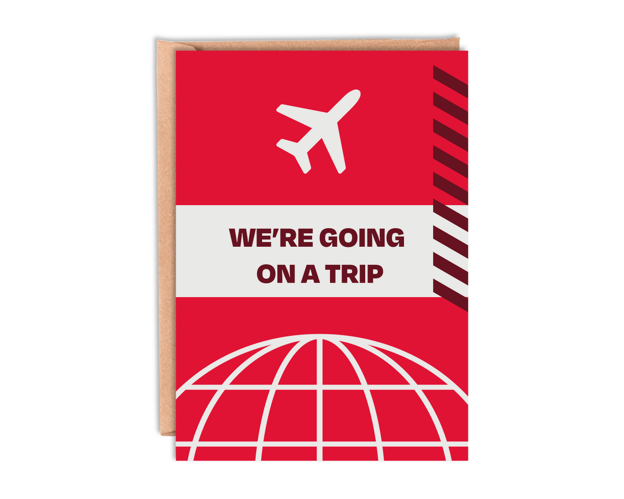 Red Travel Birthday Card With Envelope