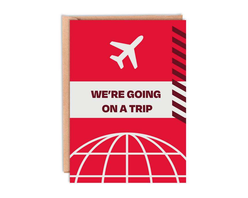 Red Travel Birthday Card With Envelope