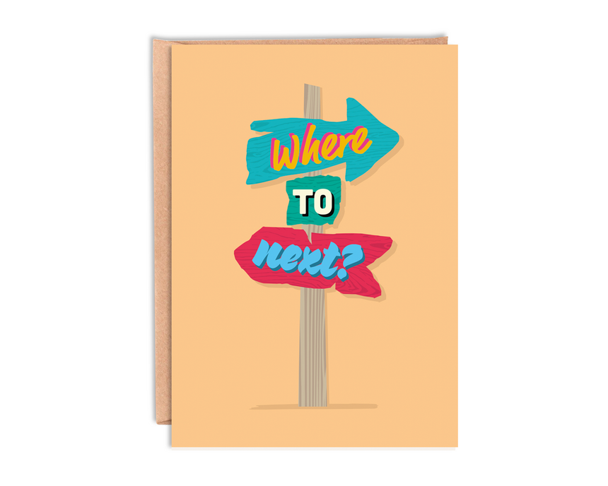 Where to next?' Birthday Card With Envelope