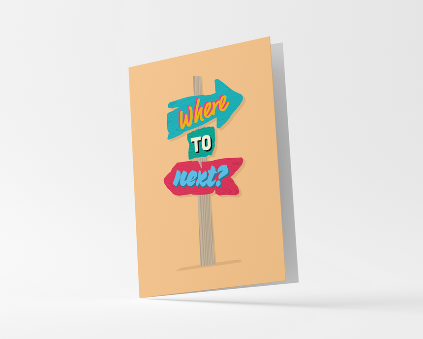 Where to next?' Birthday Card With Envelope