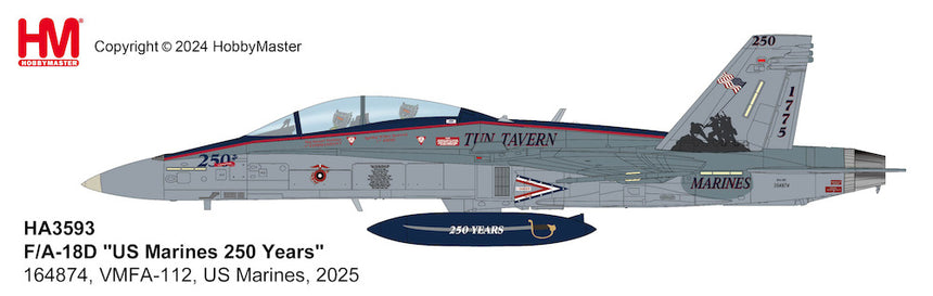 Hobby Master F/A-18D "US Marines 250 Years" 164874, VMFA-112, US Marines, 2025 1/72 Aircraft Scale Model