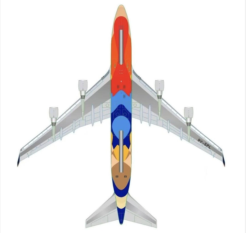 HX Models Singapore Airlines Boeing B747-400 9V-SPL "Tropical" Standard Version 1/400 Scale
