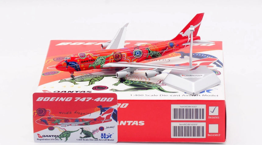 HX Models Qantas B747-400 "Wunala Dreaming" VH-OEJ 1/400 Aircraft Scale Model