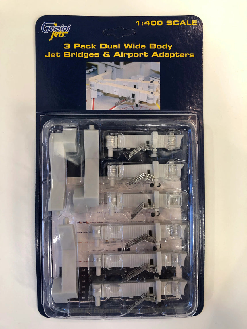 Gemini Jets Air Bridge Set 2 (3 Double Wide Body) 1/400 Scale