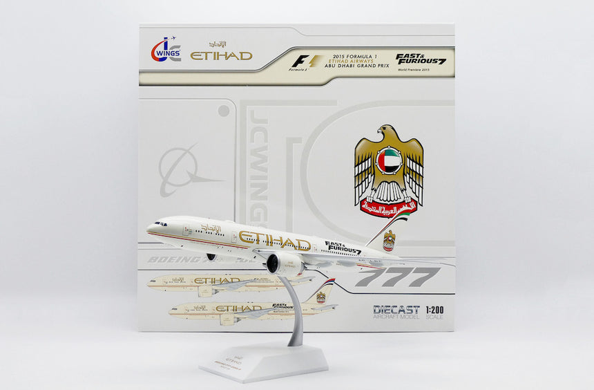 JC Wings Etihad Airways Boeing 777-200LR (A6-LRE) "Fast & Furious 7" 1/200 Aircraft Scale Model