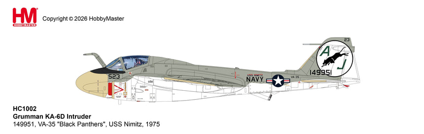 Hobby Master Grumman KA-6D Intruder 149951, VA-35 "Black Panthers", USS Nimitz, 1975 1/72 Aircraft Scale Model
