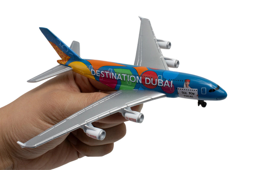 Emirates Airbus A380 Magic of Dubai Single Diecast Airplane Model Toy