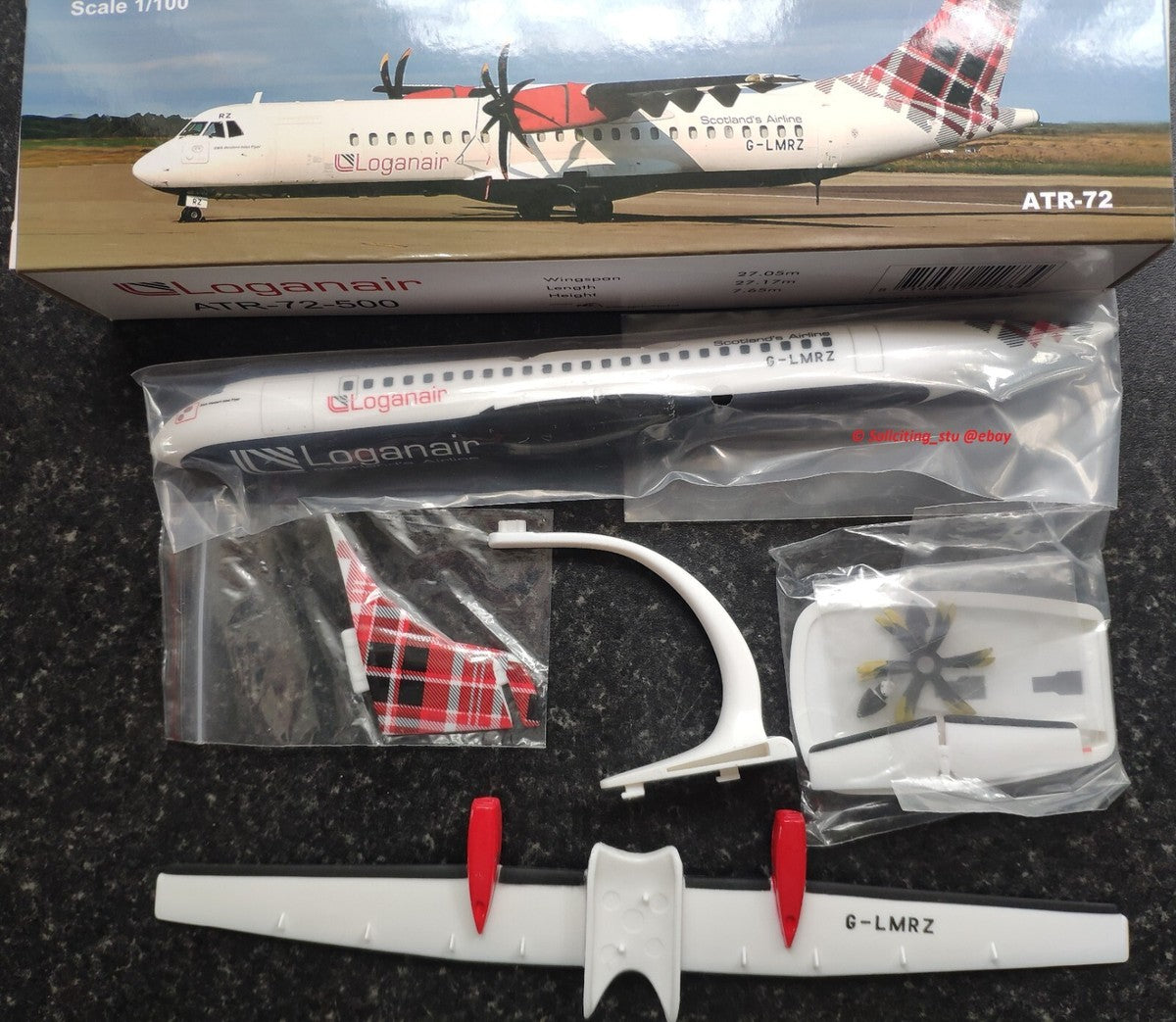 Loganair Snap-fit ATR-72 G-LMRZ 1/100 Aircraft Scale Model