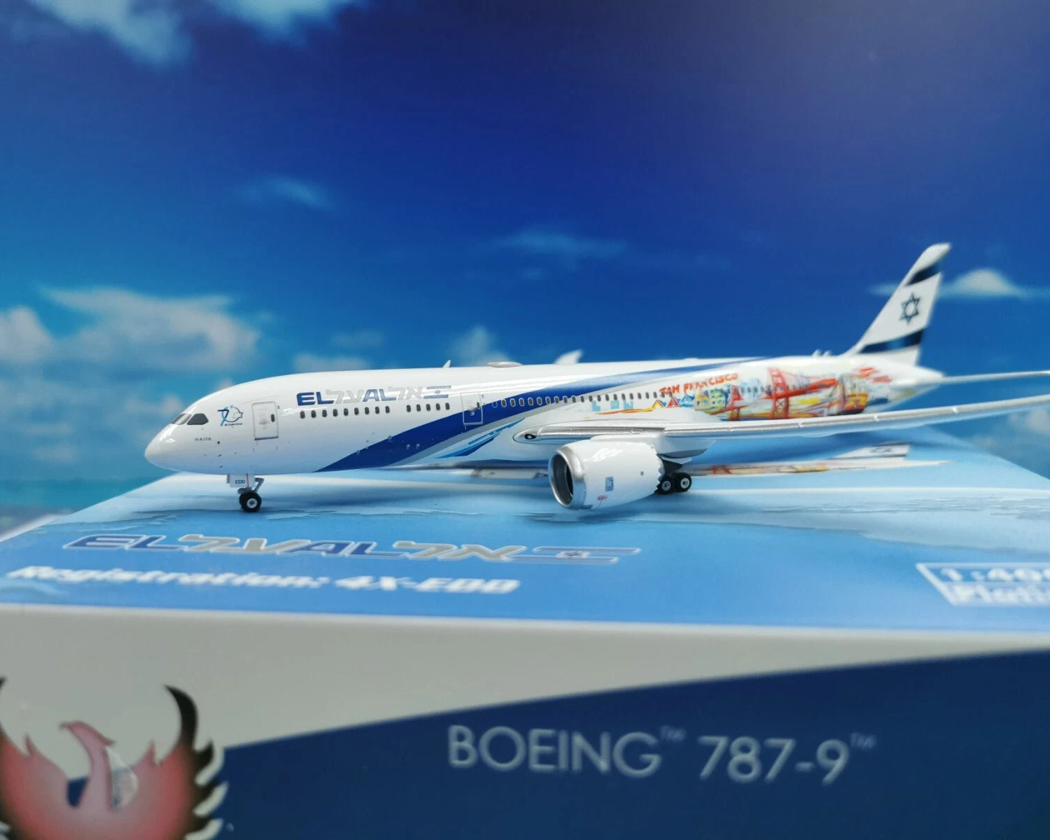 Phoenix EI AI Israel Boeing 787-9 'Las Vegas-San Francisco' 4X-EDD 1/400 Aircraft Scale Model