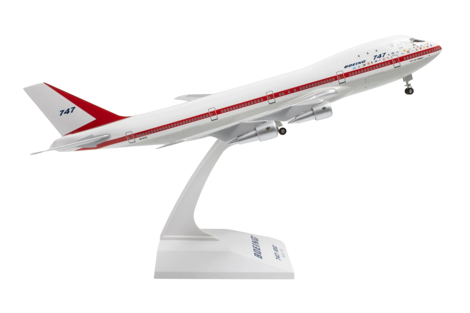 SkyMarks Boeing 747-100 City Of Everett W/Gear 1/200 Aircraft Scale Model