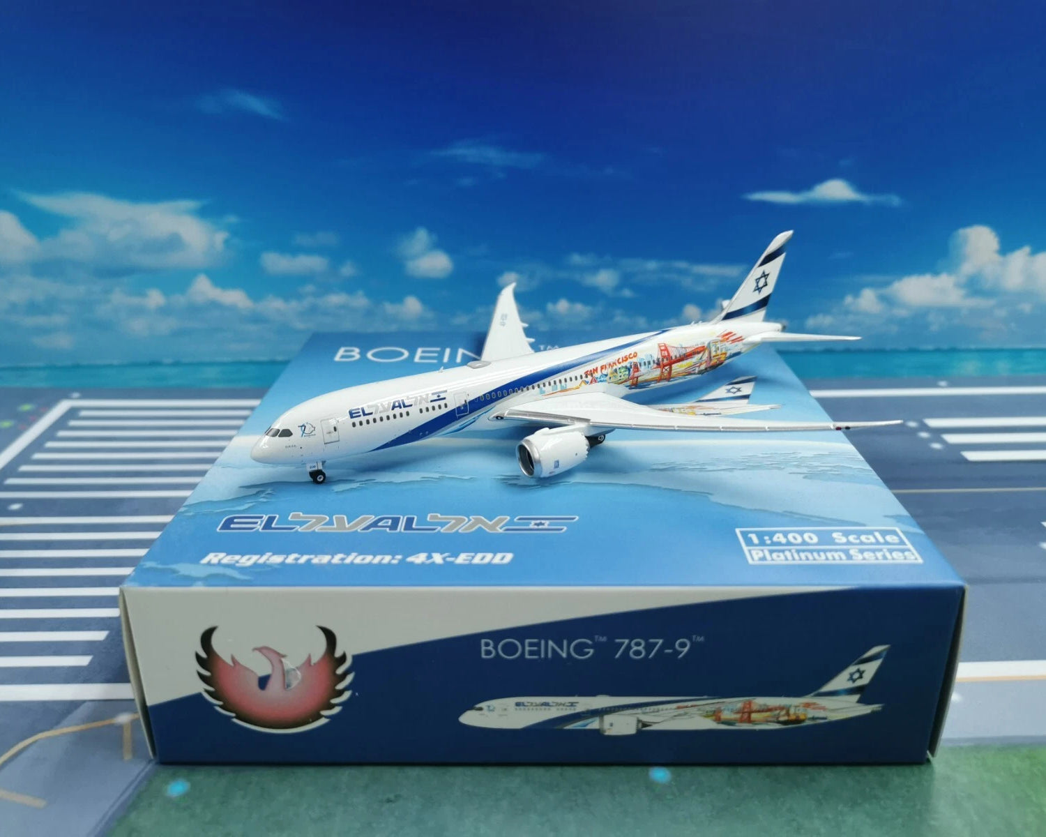 Phoenix EI AI Israel Boeing 787-9 'Las Vegas-San Francisco' 4X-EDD 1/400 Aircraft Scale Model
