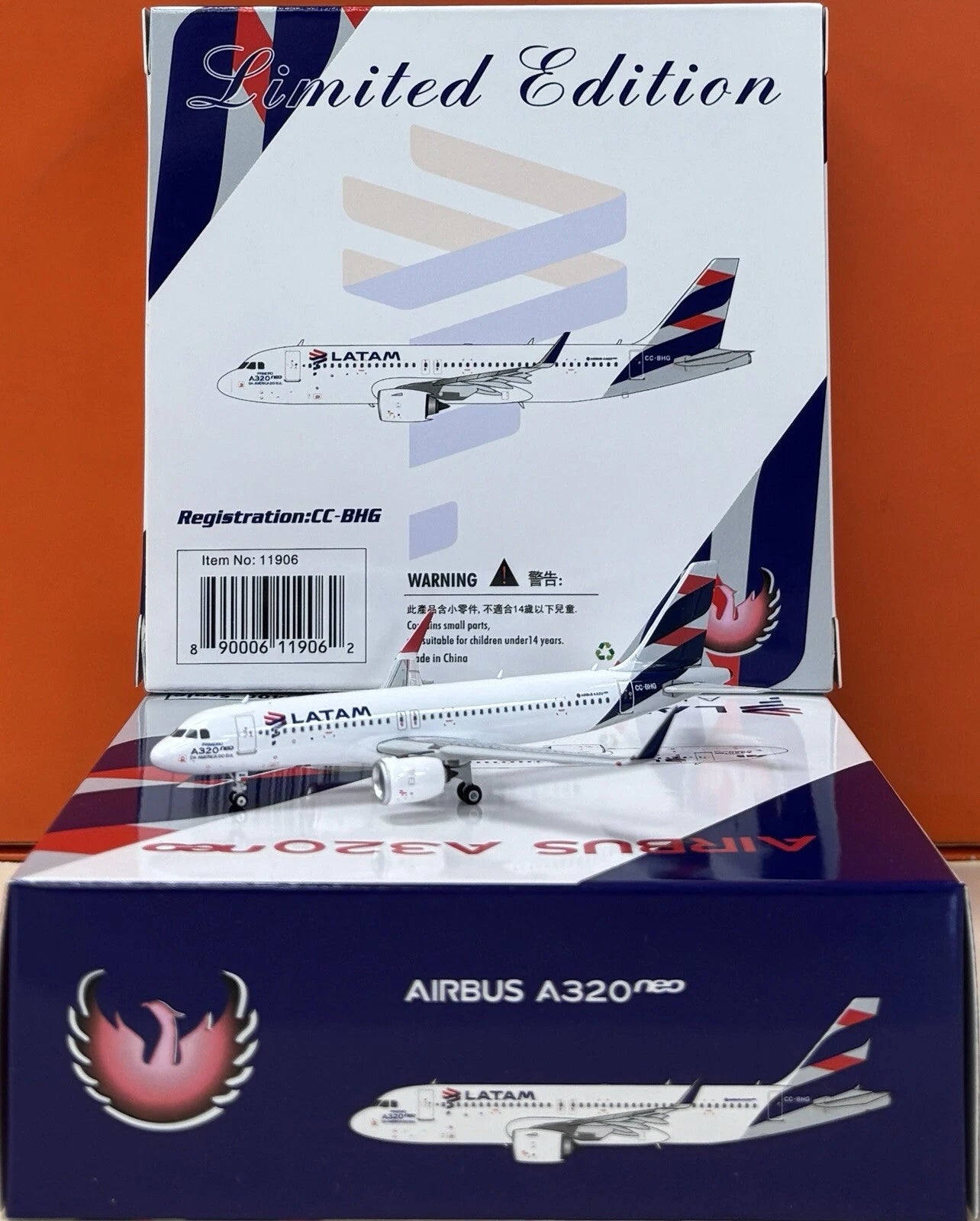 Phoenix Latam Airbus A320Neo CC-BHG 1/400 Aircraft Scale Model