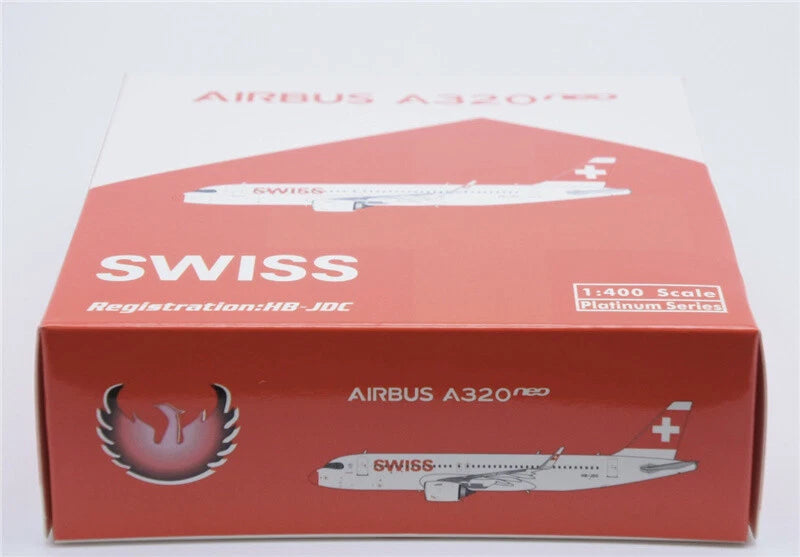 Phoenix Swiss Airbus A320Neo HB-JDC Red Nose 1/400 Aircraft Scale Model