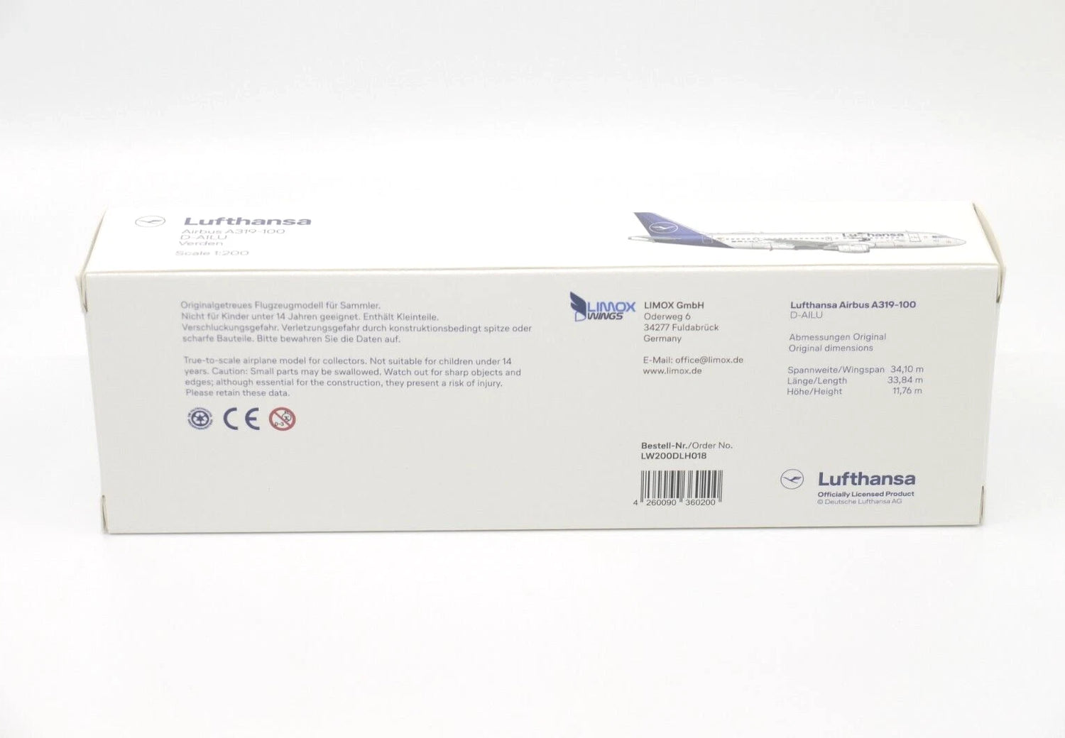Hogan Lufthansa "Lu" Airbus A319 new livery D-AILU 1/200 Aircraft Scale Model