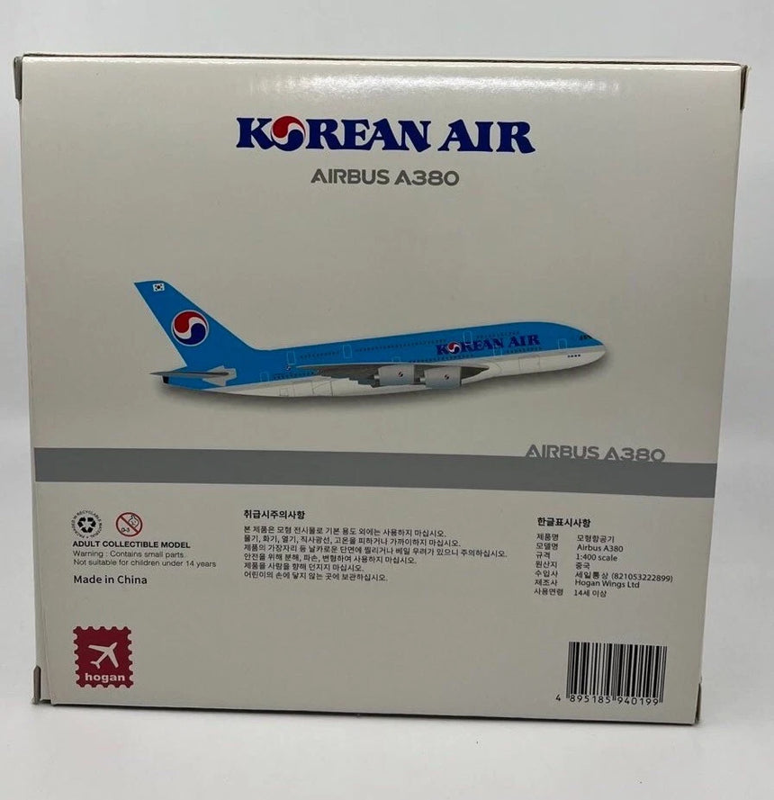 Hogan Korean Air Airbus A380 (Old Livery) (without landing gear) 1/400 Aircraft Scale Model