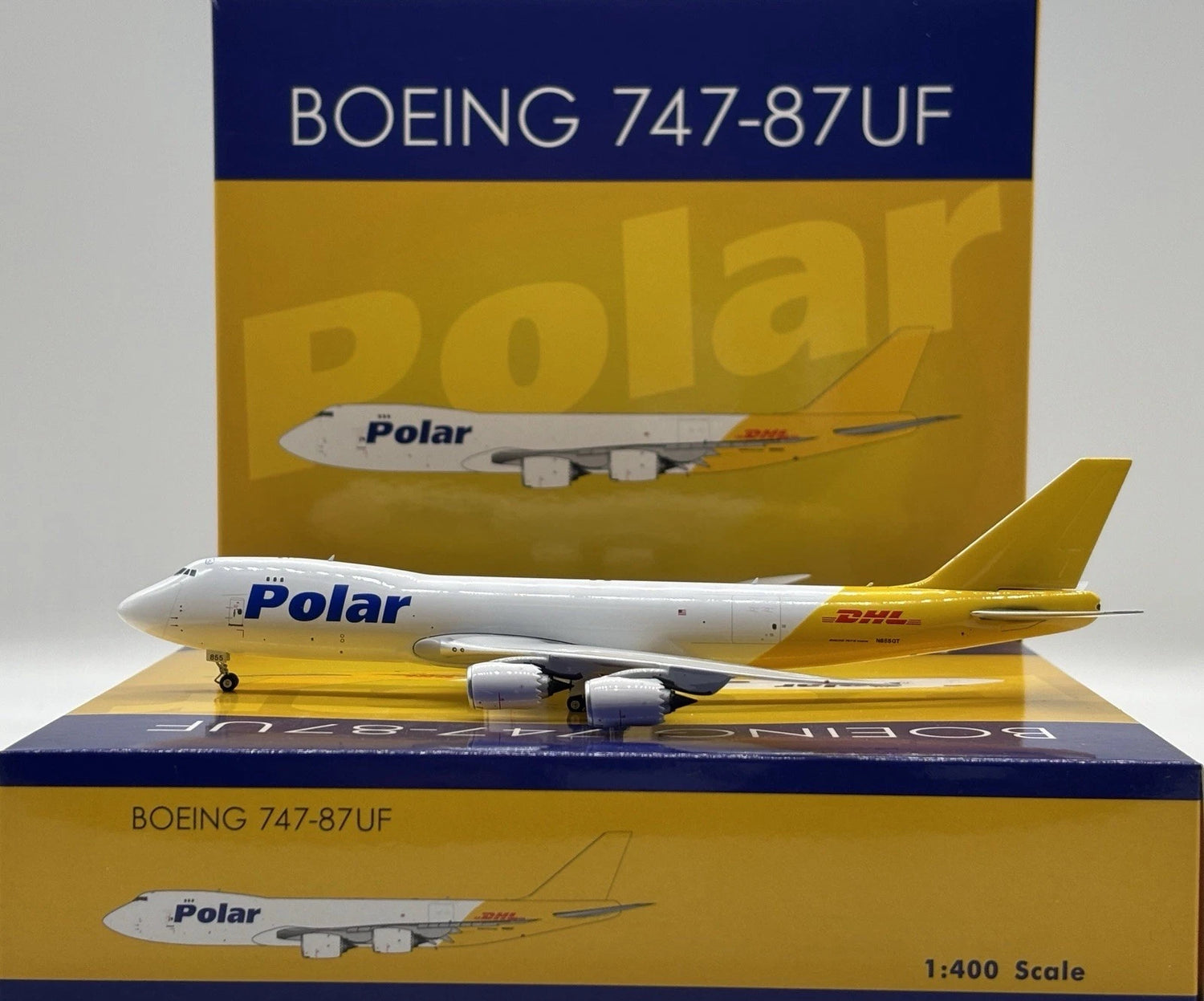 Phoenix DHL Polar Boeing 747-87UF N855GT 1/400 Aircraft Scale Model