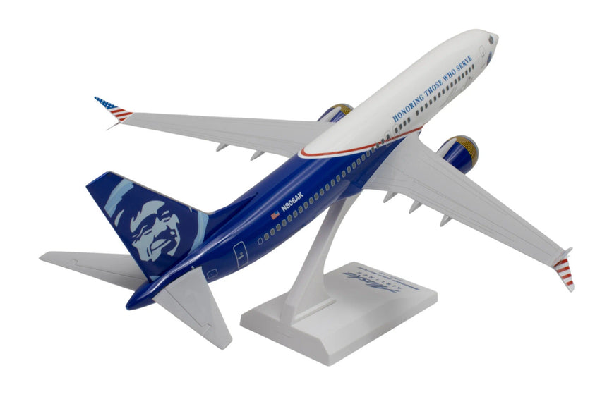 SkyMarks Alaska Airlines Boeing 737Max8 Veterans 1/130 Aircraft Scale Model
