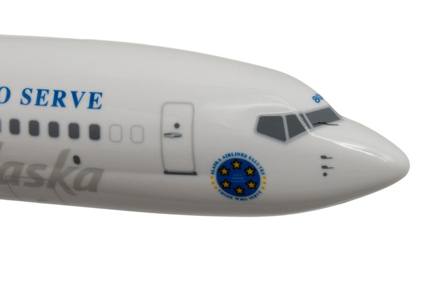 SkyMarks Alaska Airlines Boeing 737Max8 Veterans 1/130 Aircraft Scale Model