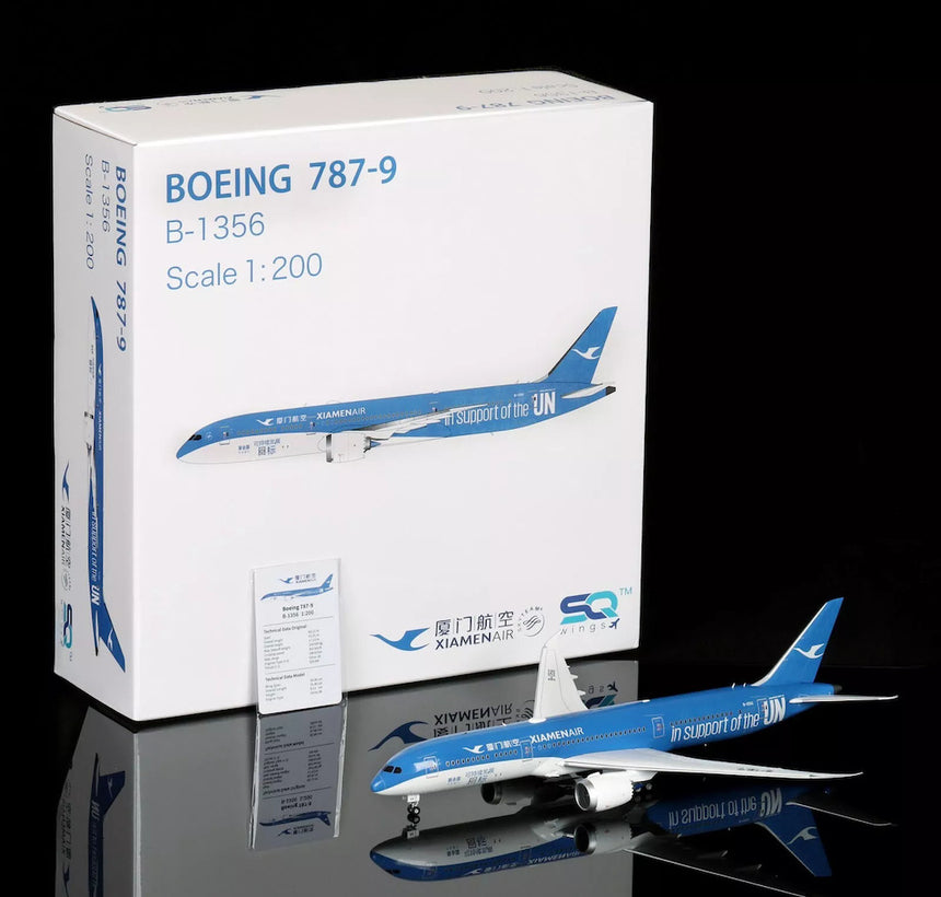 SQ Wings Xiamen Airlines "United Nations GOAL Livery" Boeing B787-9 B-1356 1/200 Scale