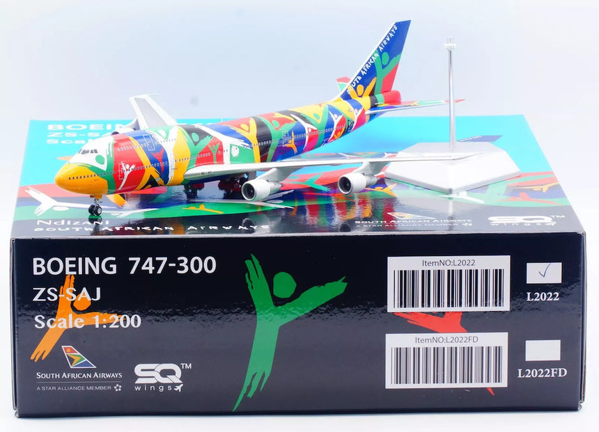 SQ Wings South African Airways "Ndizani" Boeing B747-300 ZS-SAJ 1/200 Scale